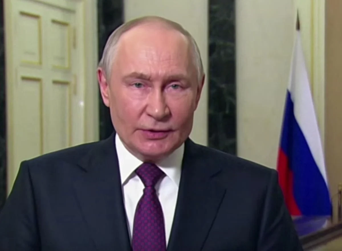 Володимир Путін під час виступу на з'їзді «Деловая Россия»
